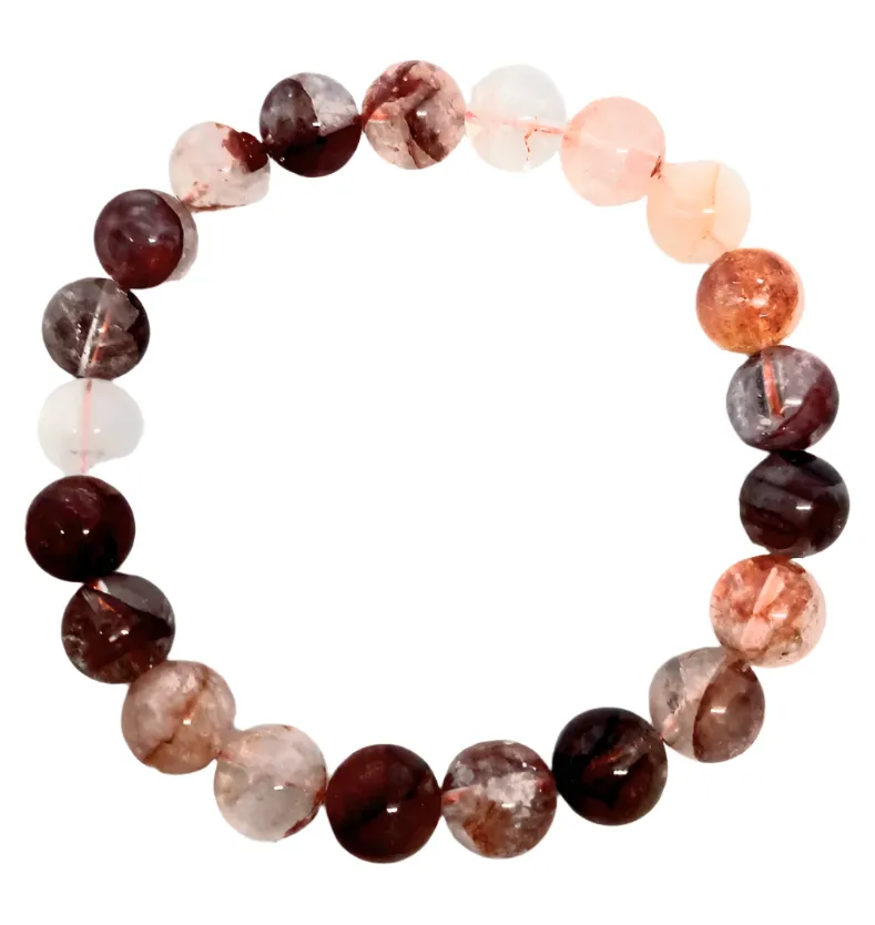 8mm Bead Fire Quartz Crystal Bracelet