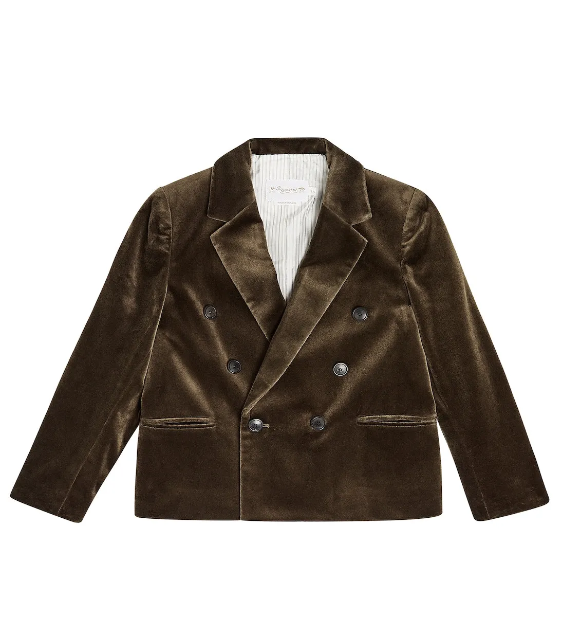 Adam Bonpoint Double Breasted Velvet Jacket, Brown