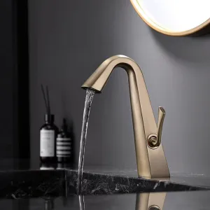 Bathroom Brass Faucet Cabinet Tap Cold And Hot Washbasin Faucet