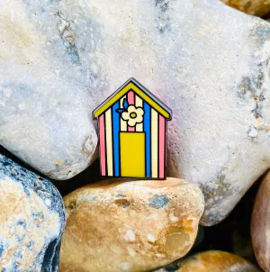 Beach Hut Pin Badge - Enamelhappy