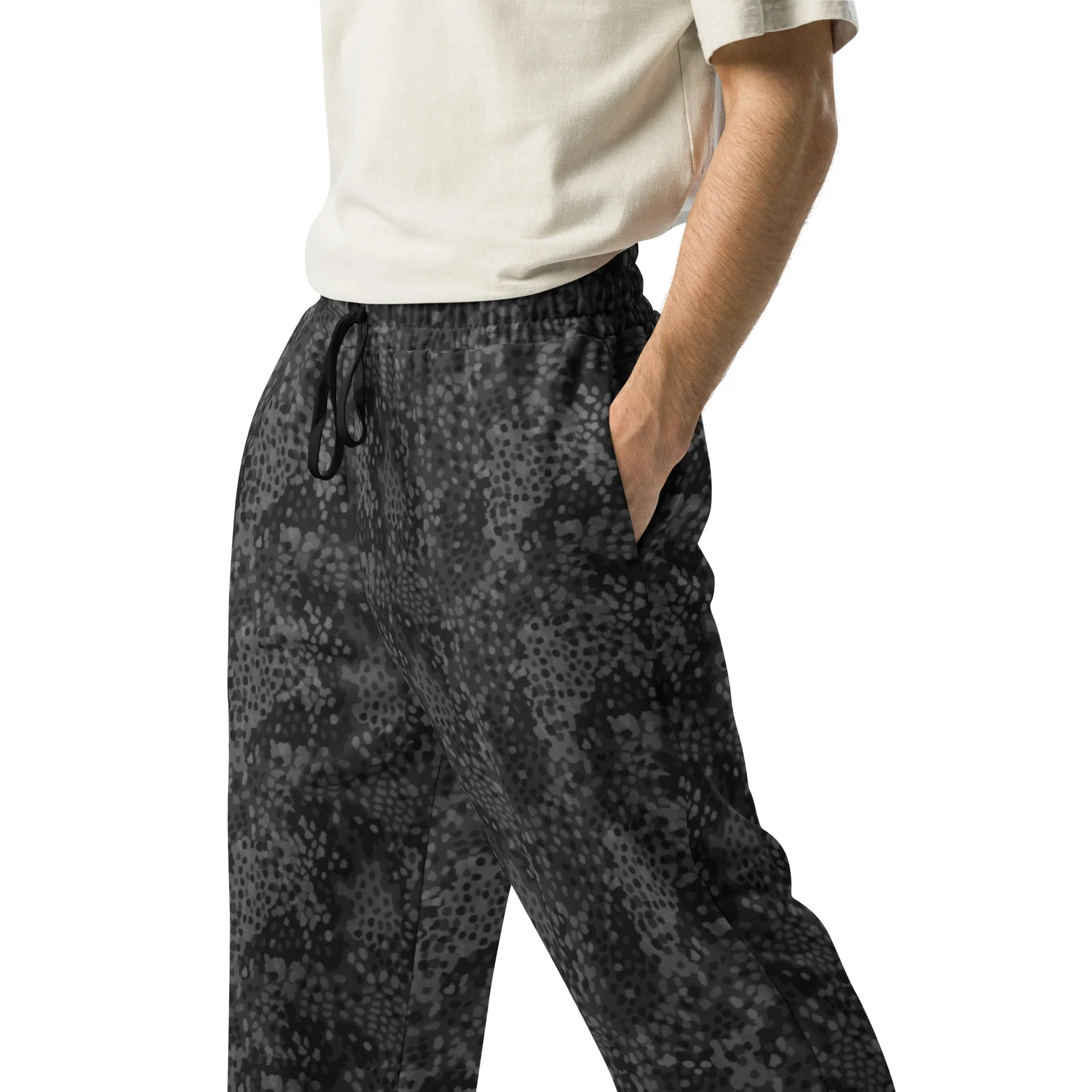 Black Erbsenmuster Pea Pattern Wide-leg Joggers