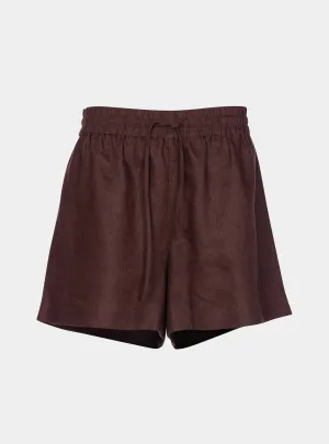 Brown Heavy Linen Shorts Perfect Days