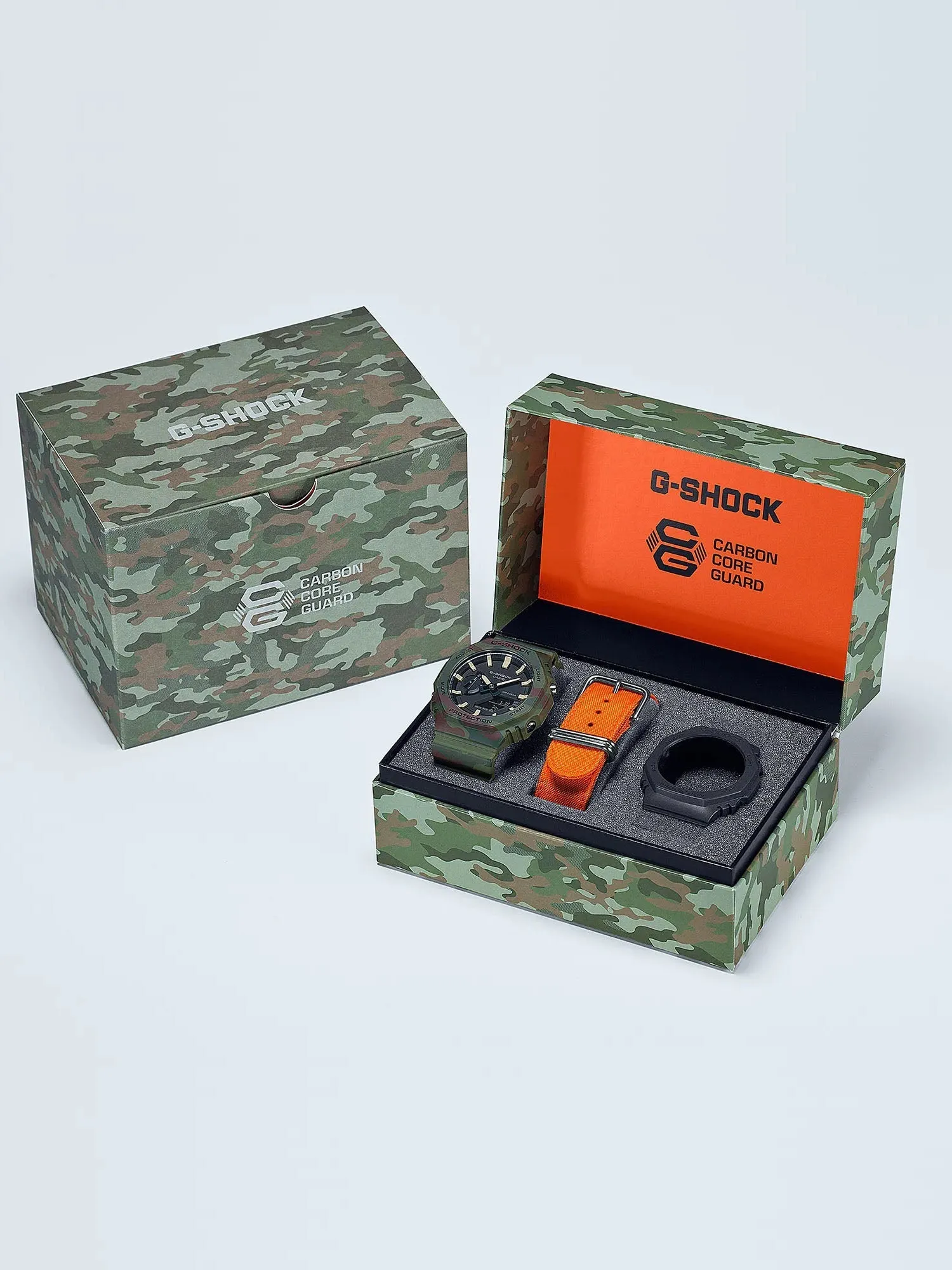 Casio G-Shock Limited Edition GREEN CAMO Set Mens Watch GAE2100WE-3A