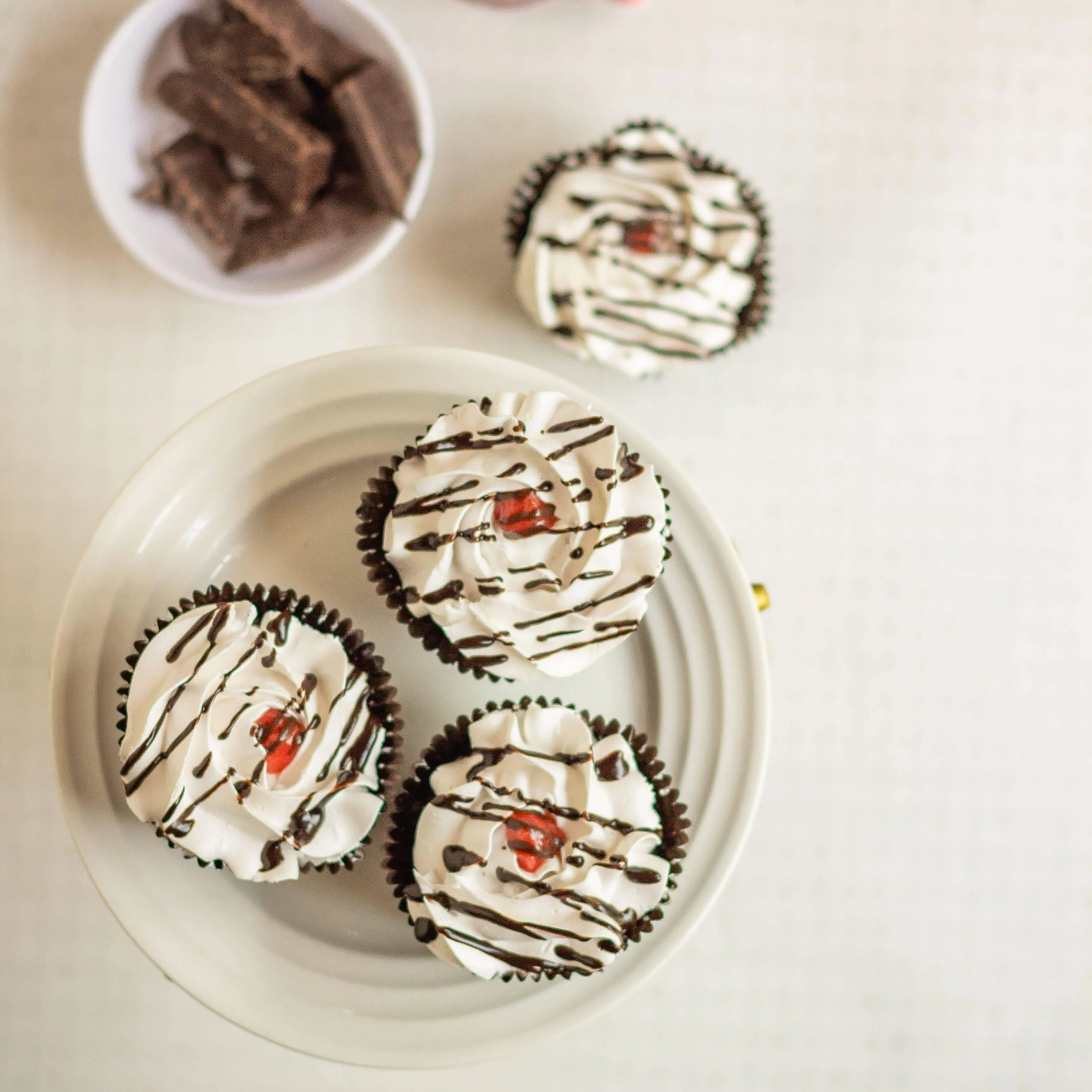 Chocolate Raspberries and Cream Cupcakes (GF)