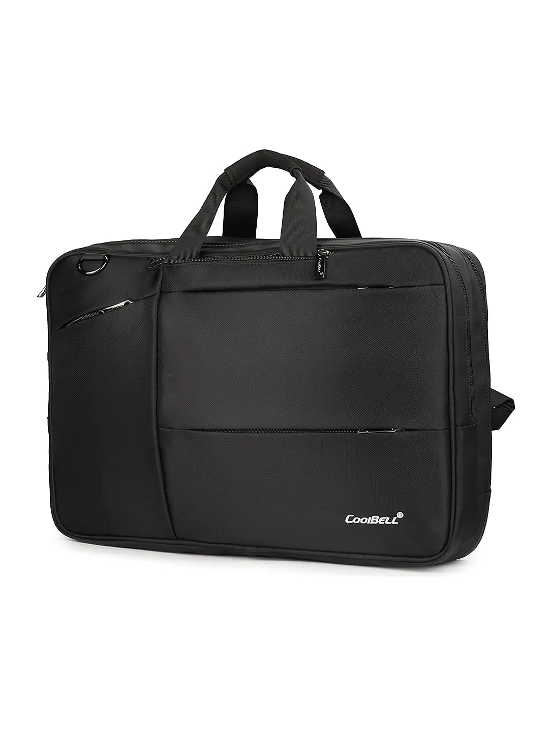 CoolBELL 2 in 1 Convertible Nylon Business Backpack for 17.3 inch laptop Messenger Bag (Black)