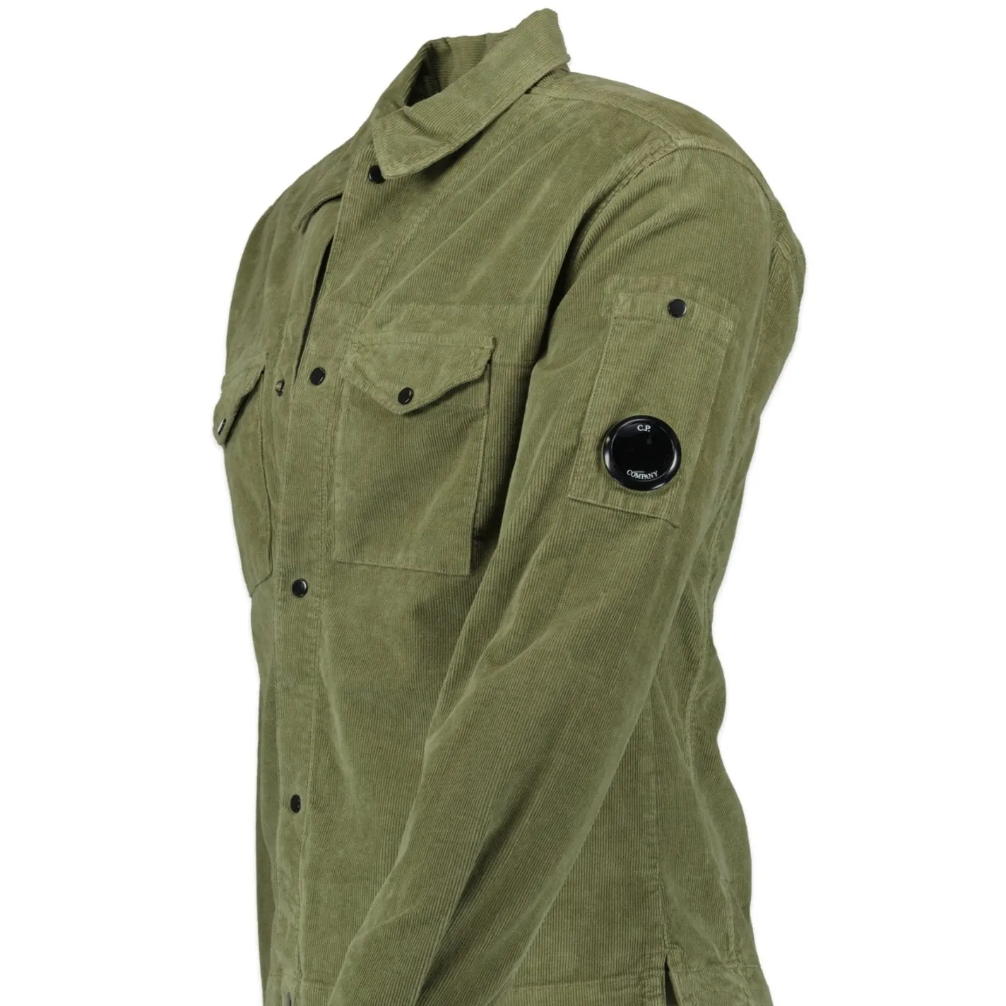 CP COMPANY Corduroy Button Up Jacket Green