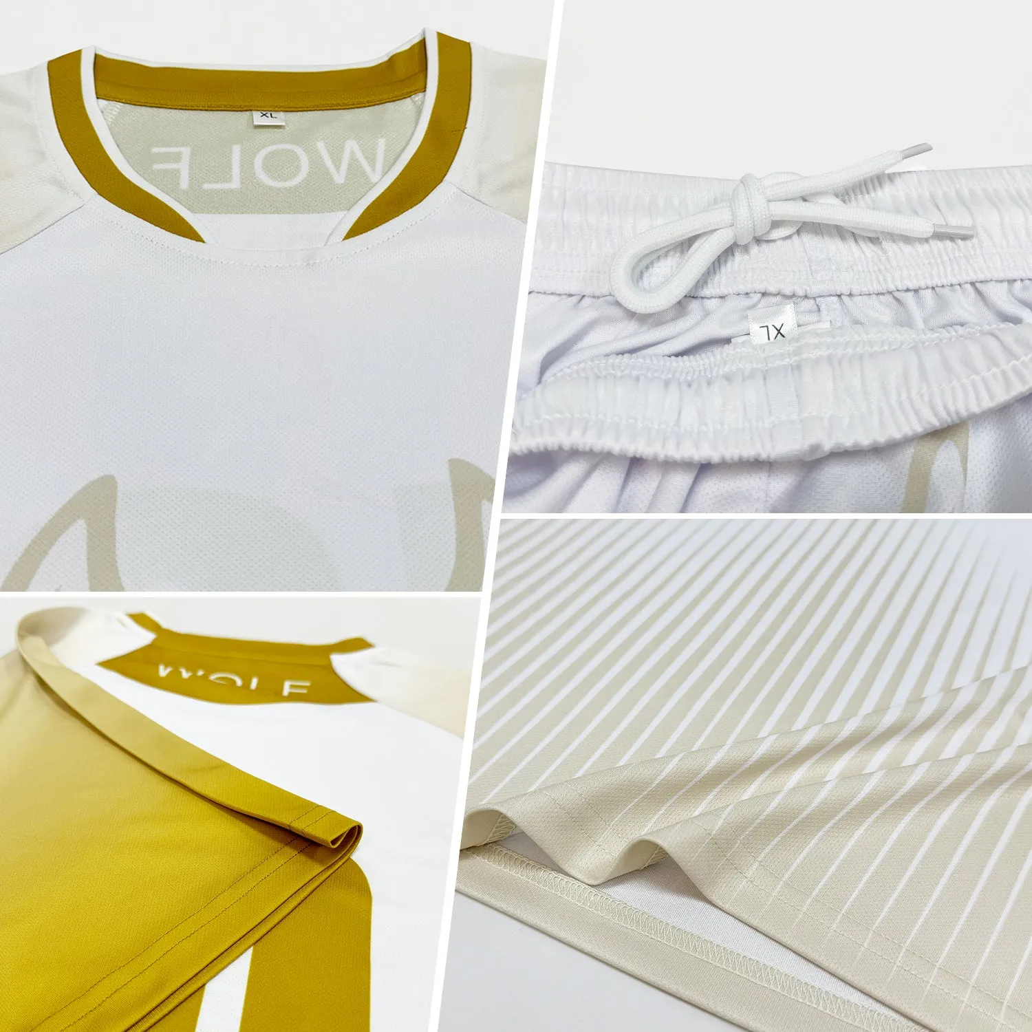 Custom Green Gold Geometric Shape Sublimation Volleyball Uniform Jersey