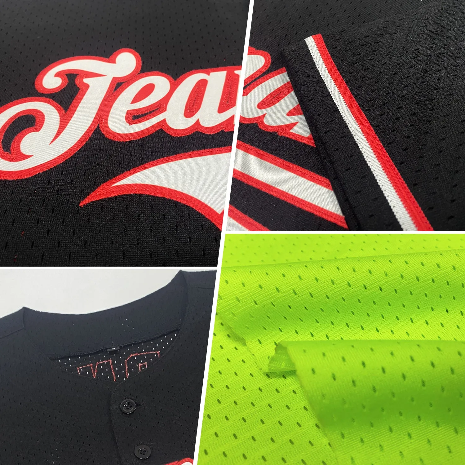 Custom Neon Green Green Mesh Authentic Throwback Baseball Jersey