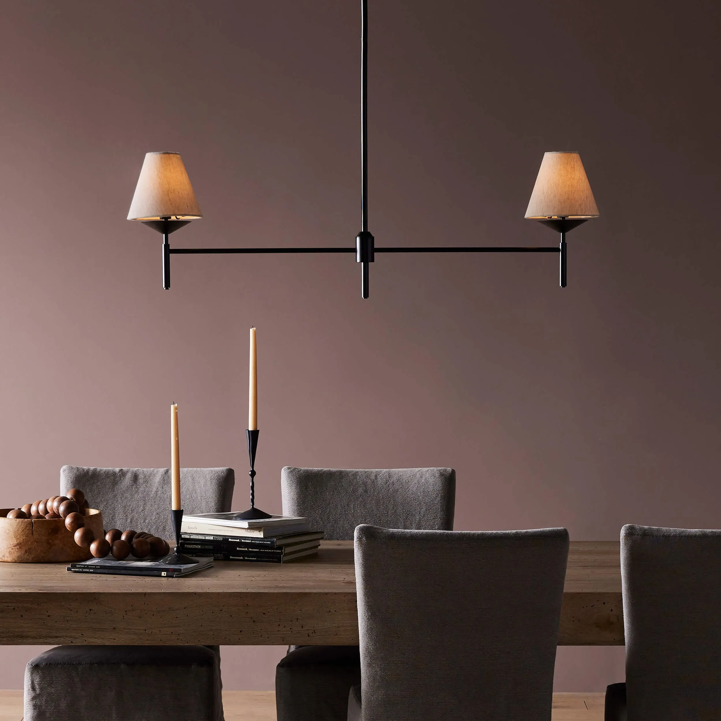 Dodie Linear Chandelier, Jet Black