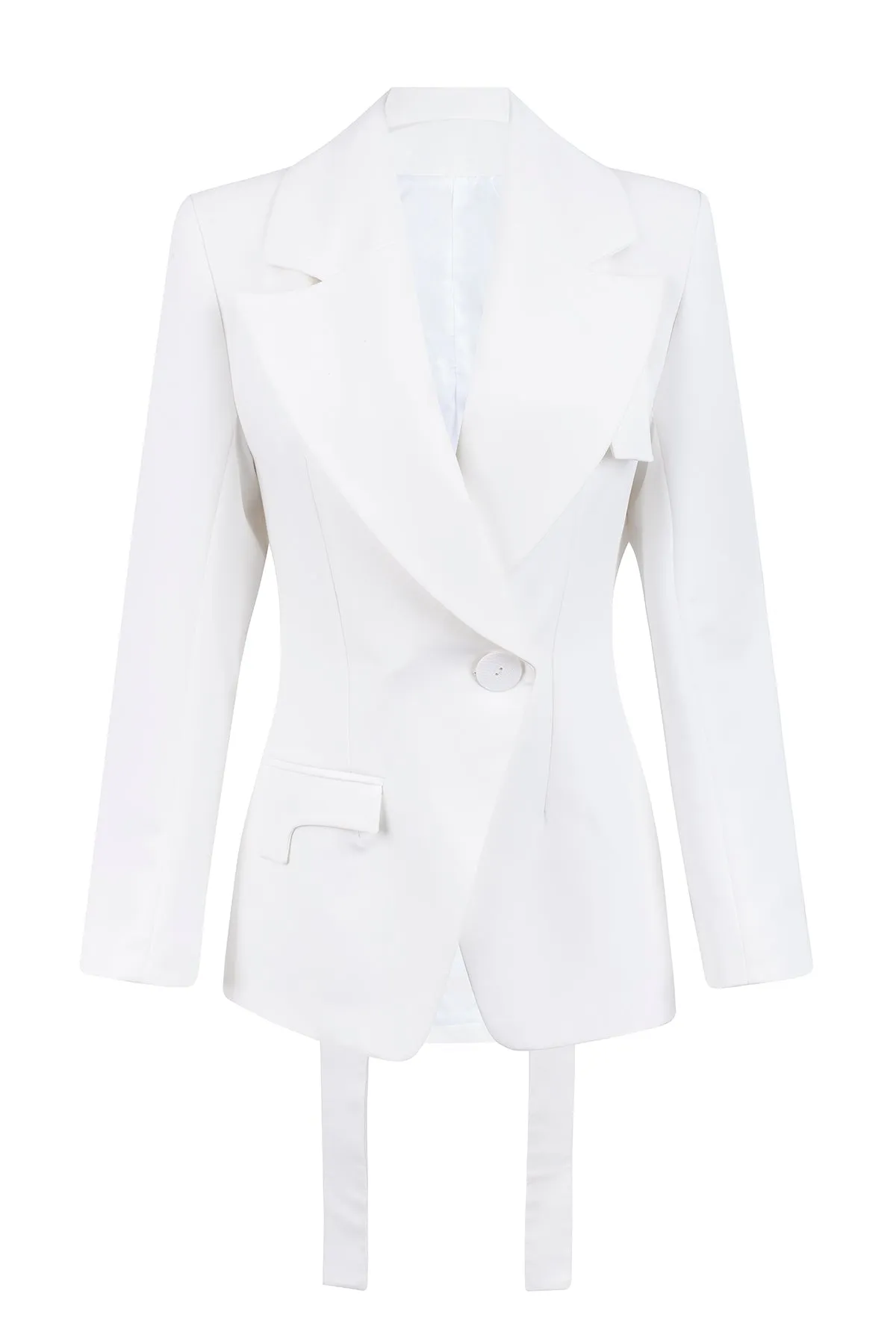 Dove Cinched Blazer White