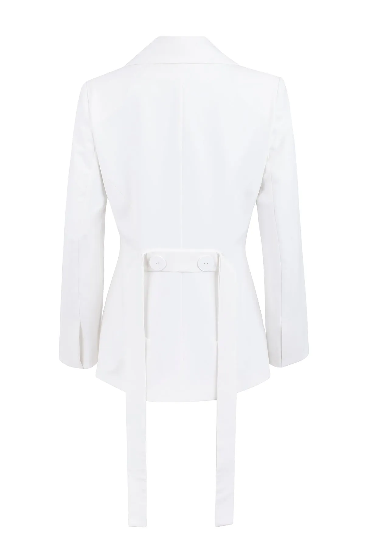 Dove Cinched Blazer White