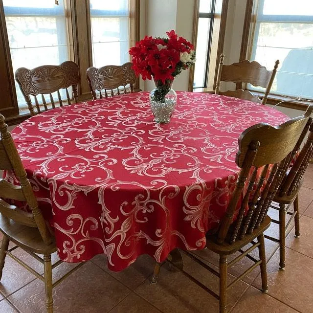 Frédéric Damask Oval Tablecloth