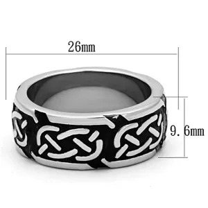 High polished (no plating) Stainless Steel Ring with Epoxy in Jet for Women Style TK1197