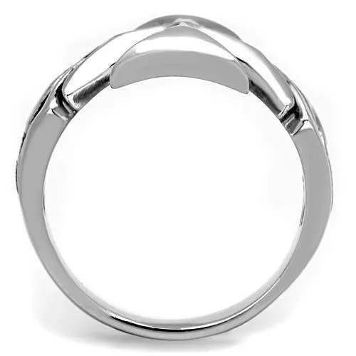 High polished (no plating) Stainless Steel Ring with Epoxy in Jet for Women Style TK1602