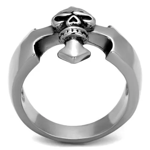 High polished (no plating) Stainless Steel Ring with Epoxy in Jet for Women Style TK2318