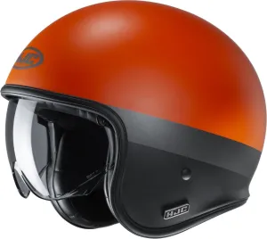 HJC V30 Perot jet helmet, orange/black