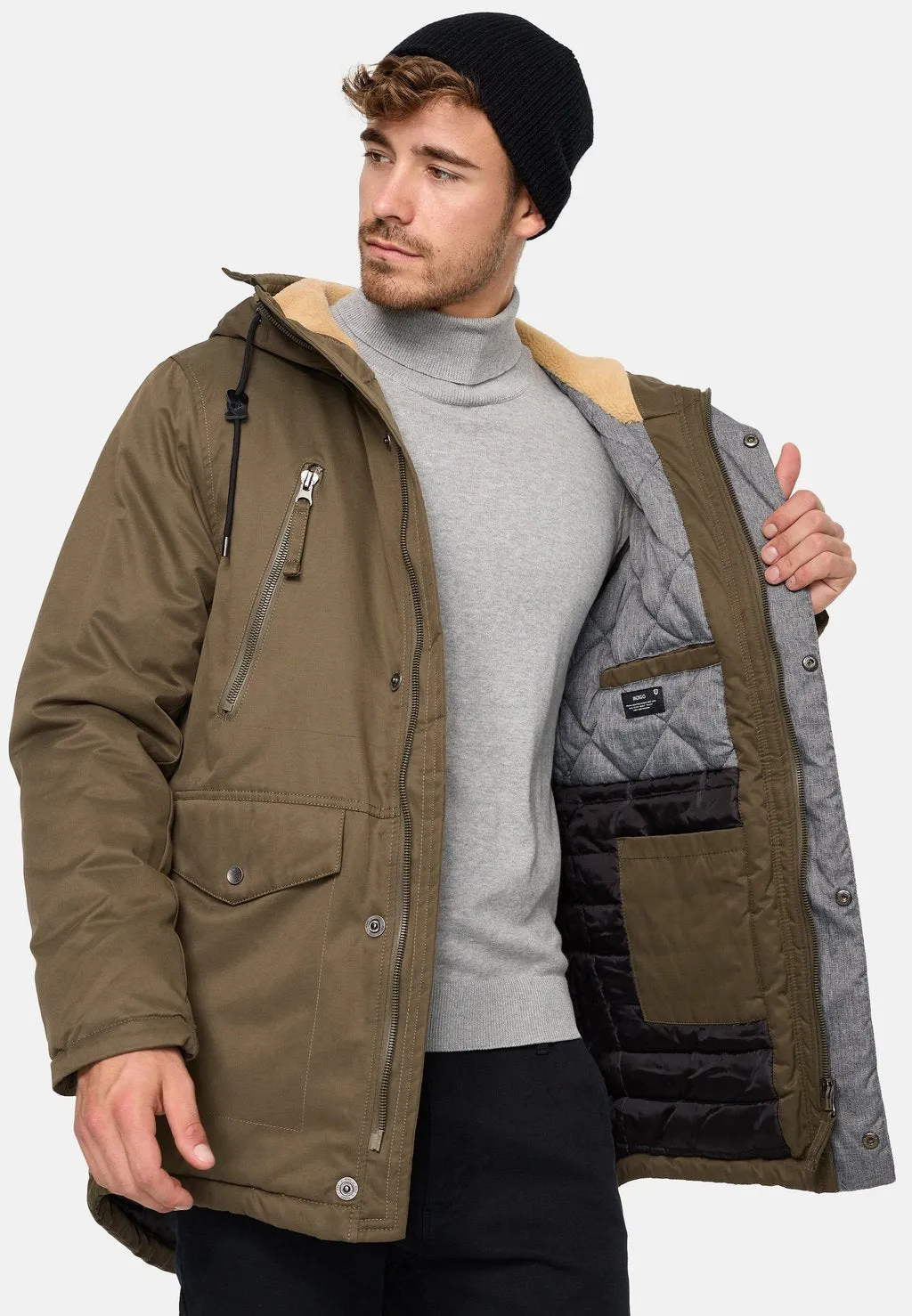 Indicode parka, dark green