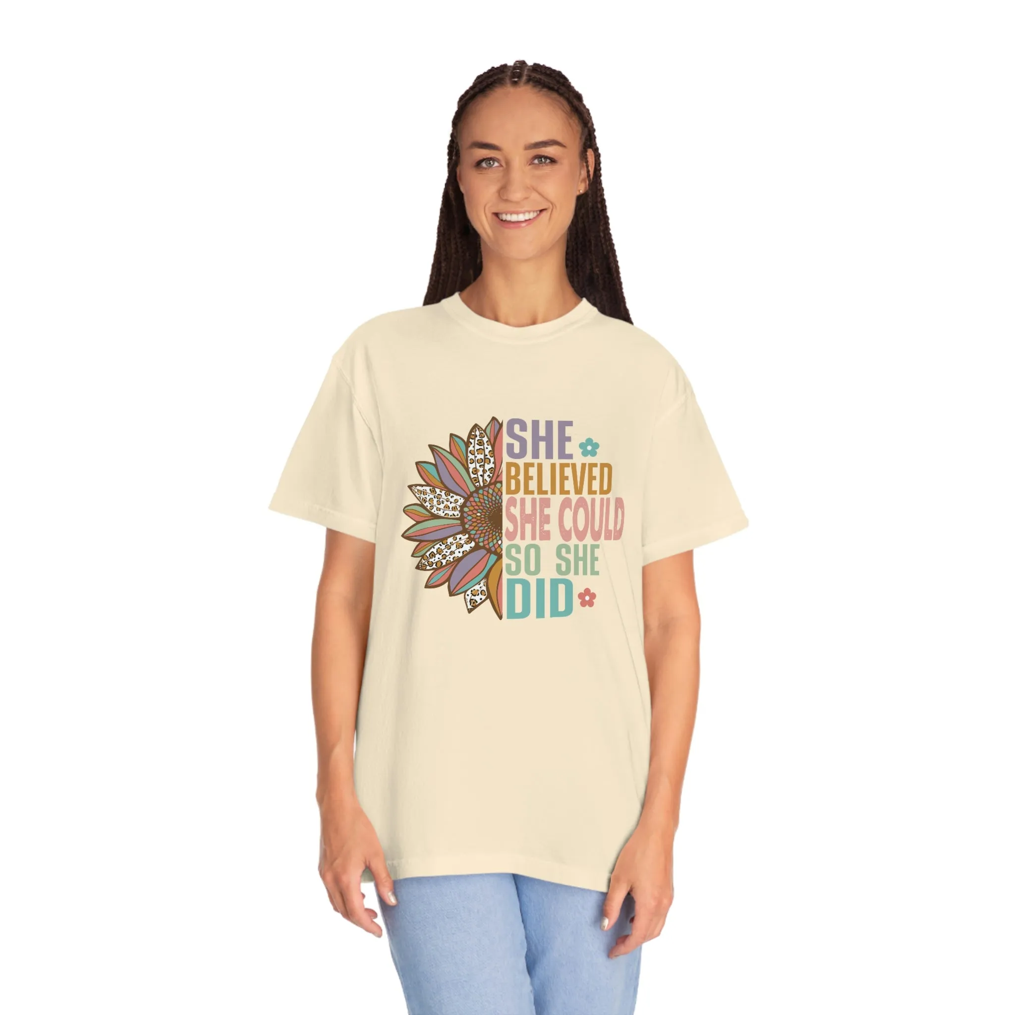 Inspirational Shirt She believed she coudl....Comfort Colors 1717 Unisex Garment-Dyed T-shirt Gift for her