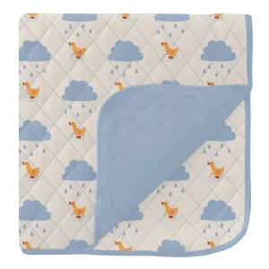 KicKee Pants Natural Puddle Duck / Pond Quilted Toddler Blanket