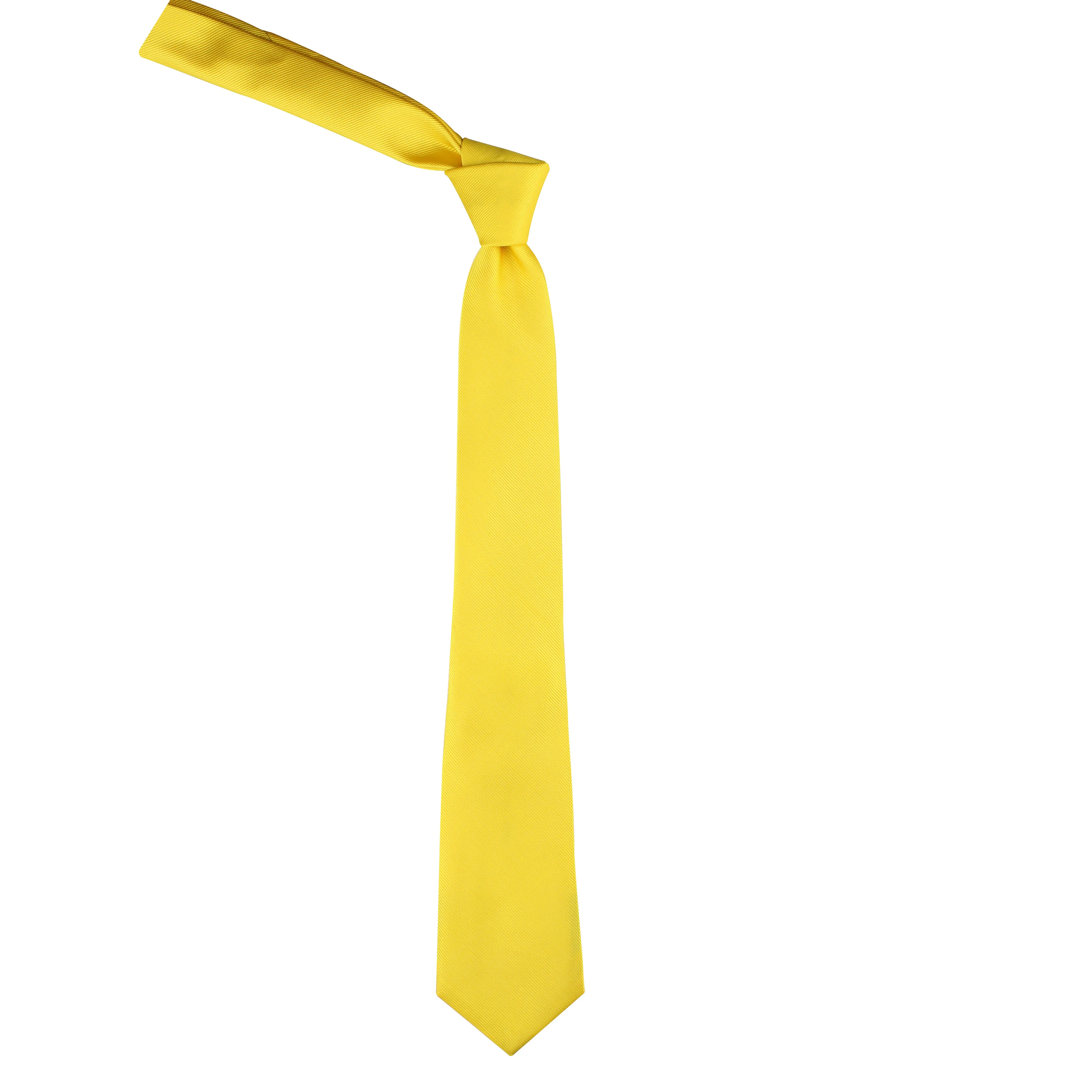 Kovove Yellow Solid Necktie and Pocket Square Gift Box