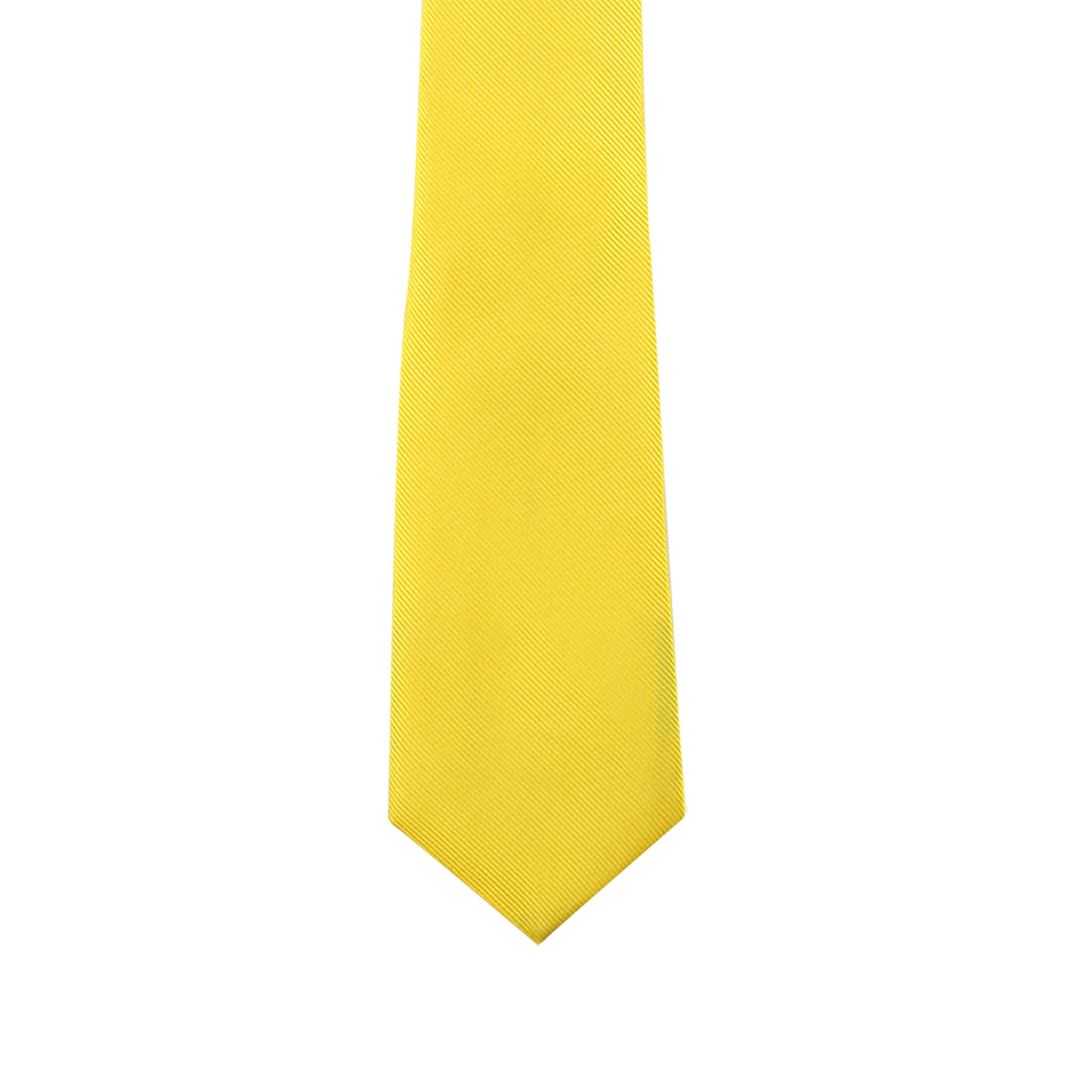 Kovove Yellow Solid Necktie and Pocket Square Gift Box