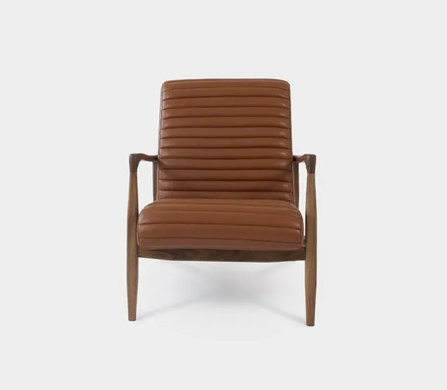 LAICA | Modern Armchair and Ottoman in Spanish Leather or Wool