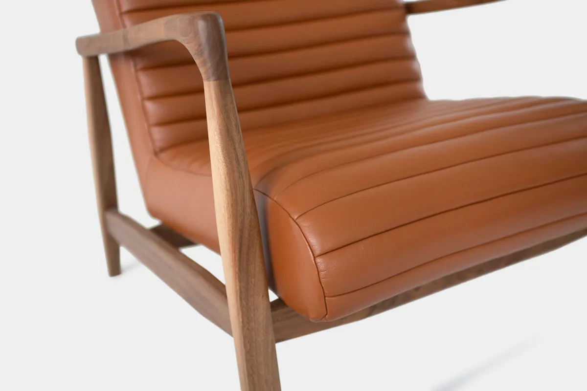 LAICA | Modern Armchair and Ottoman in Spanish Leather or Wool