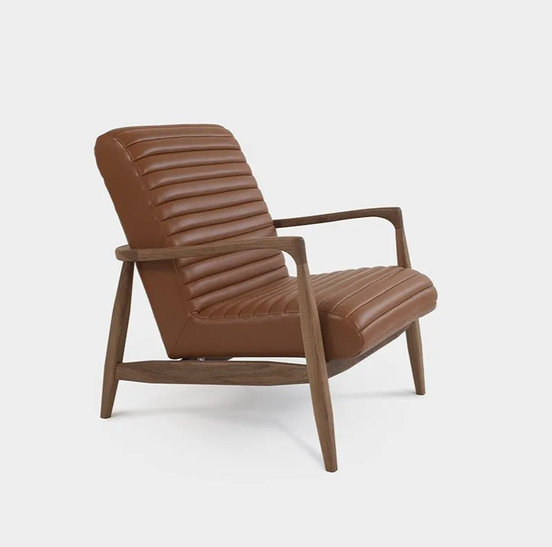 LAICA | Modern Armchair and Ottoman in Spanish Leather or Wool