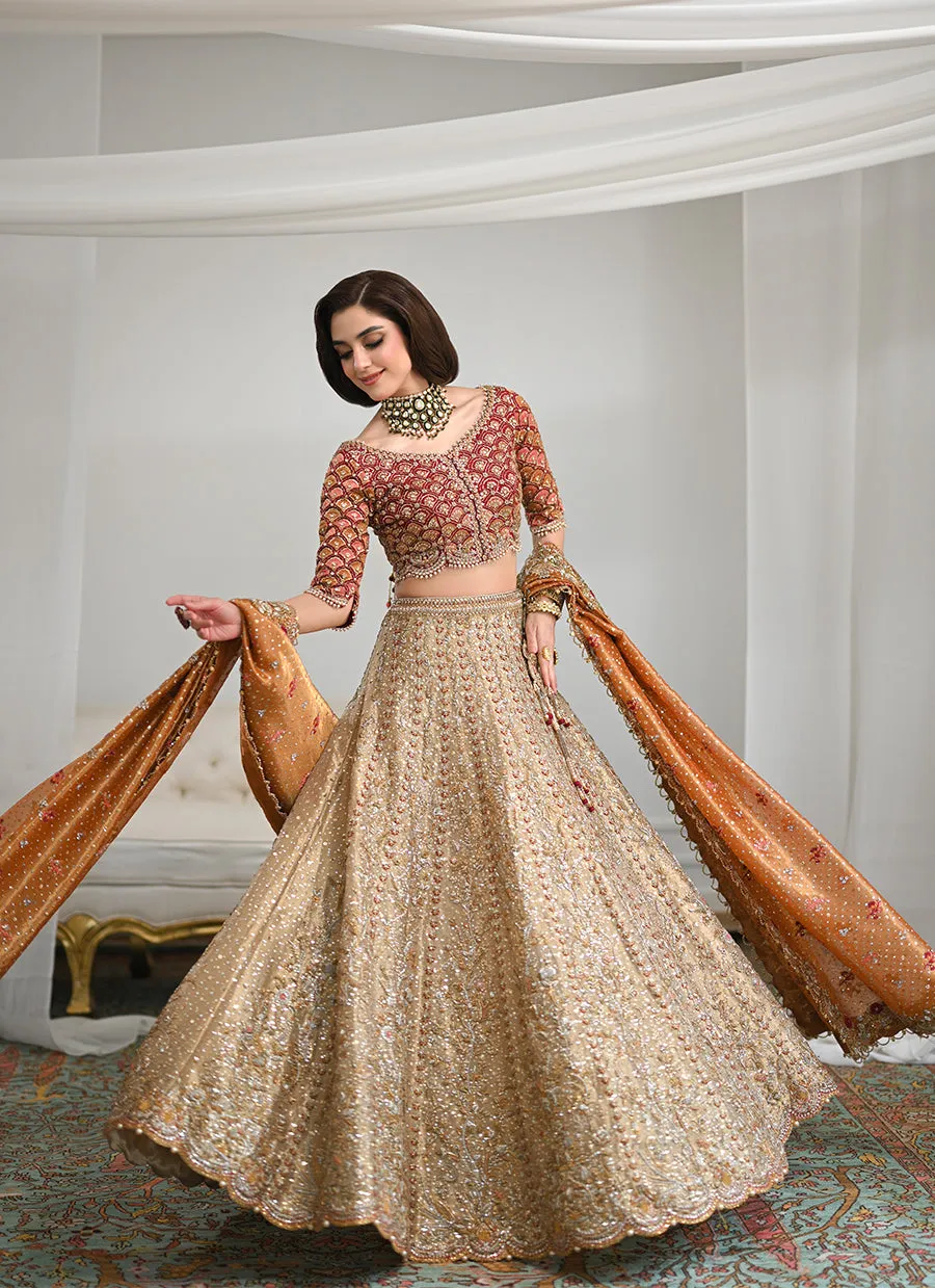 Lila Gold Lehnga Choli Bridal