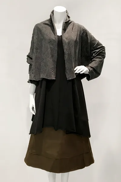 Lisbon Jacket in Charcoal Print Tokyo