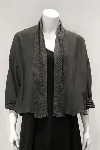 Lisbon Jacket in Charcoal Print Tokyo