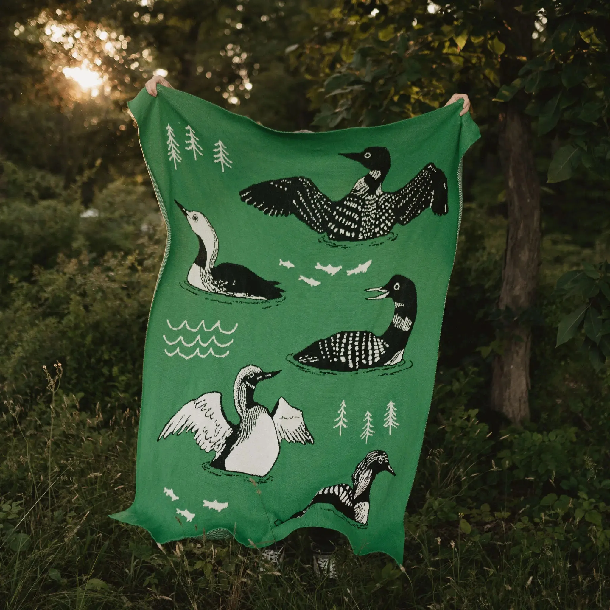 Loons of North America Knit Blanket