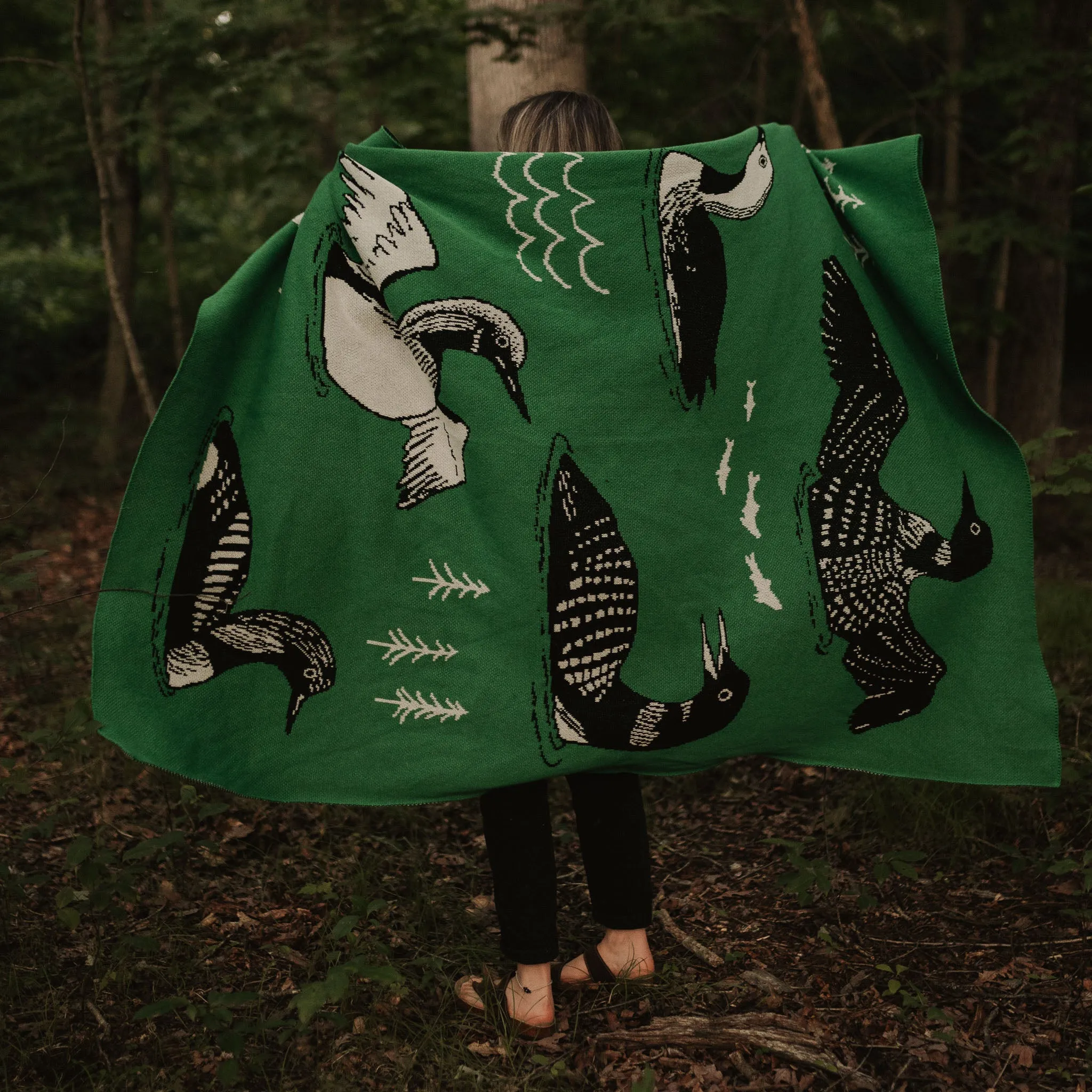 Loons of North America Knit Blanket