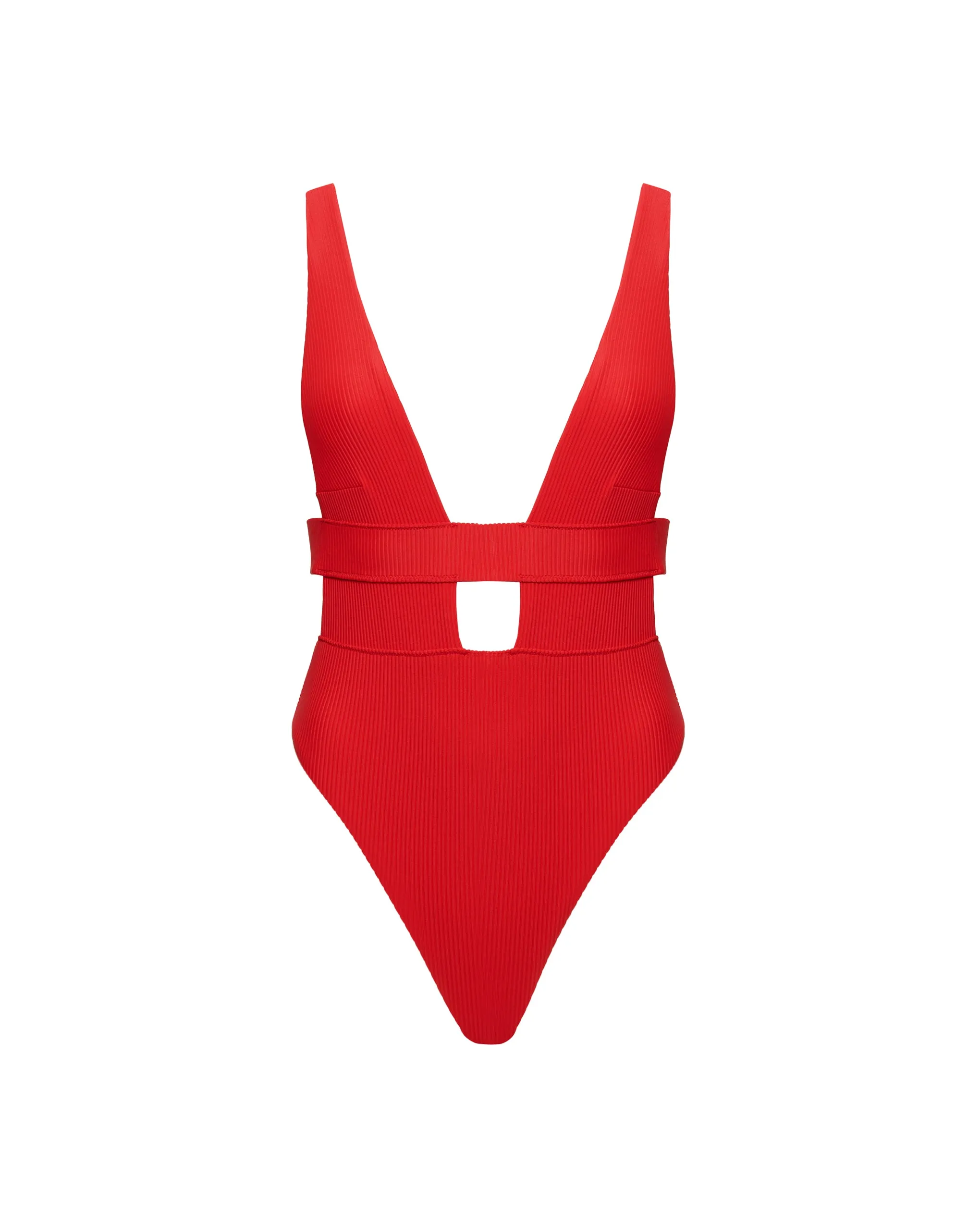 Lucerne Plunge Swimsuit Red