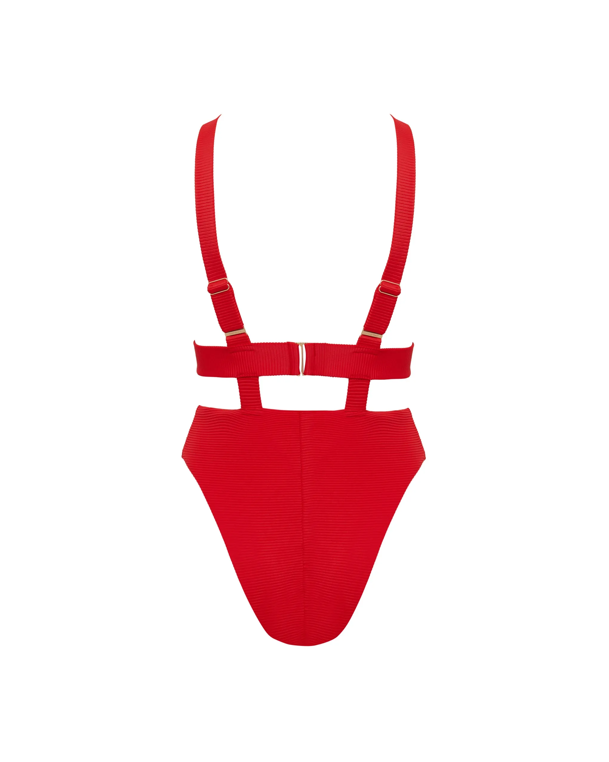 Lucerne Plunge Swimsuit Red