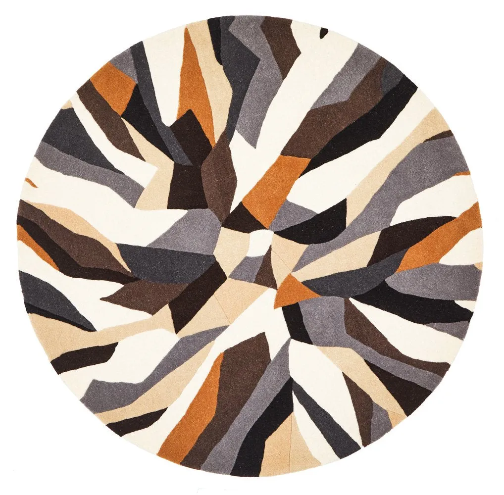 Matrix 903 Round Rug (Fossil) by Rug Culture