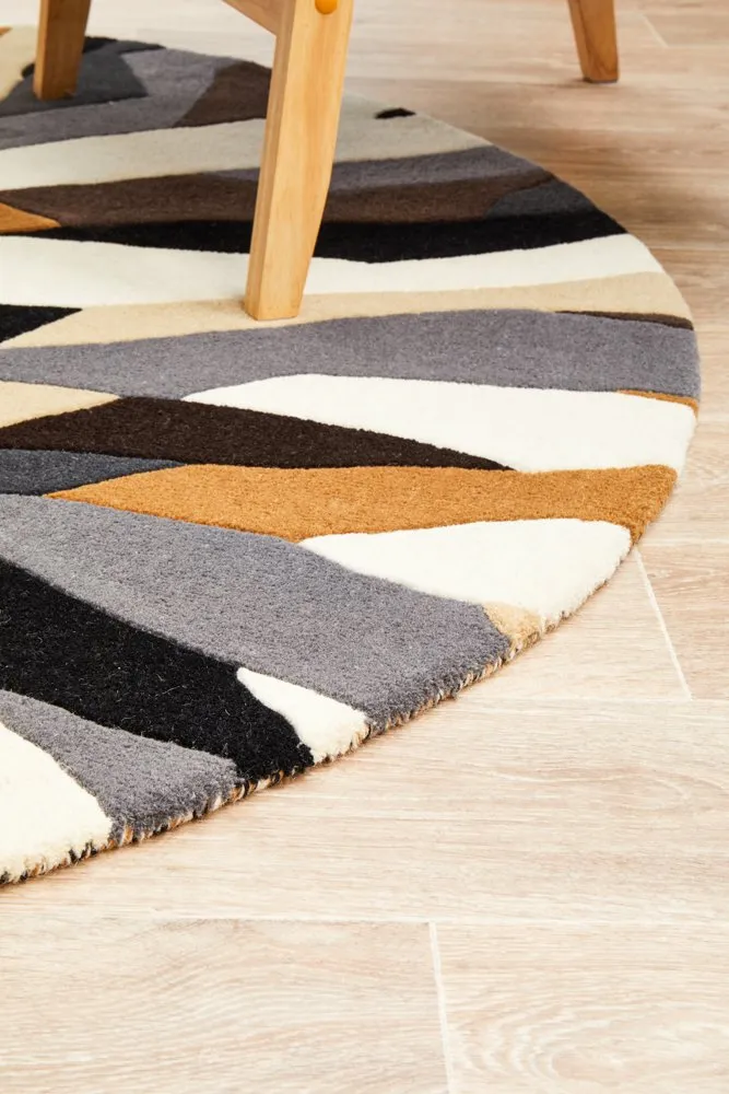 Matrix 903 Round Rug (Fossil) by Rug Culture