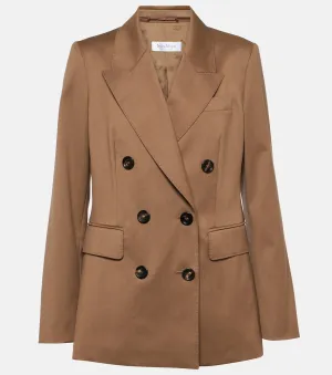 Max Mara Wool Twill Double Breasted Jacket, Brown