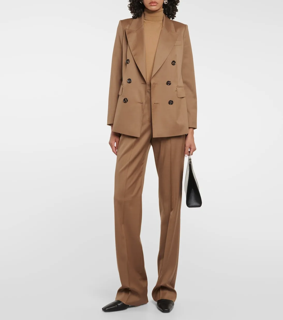 Max Mara Wool Twill Double Breasted Jacket, Brown