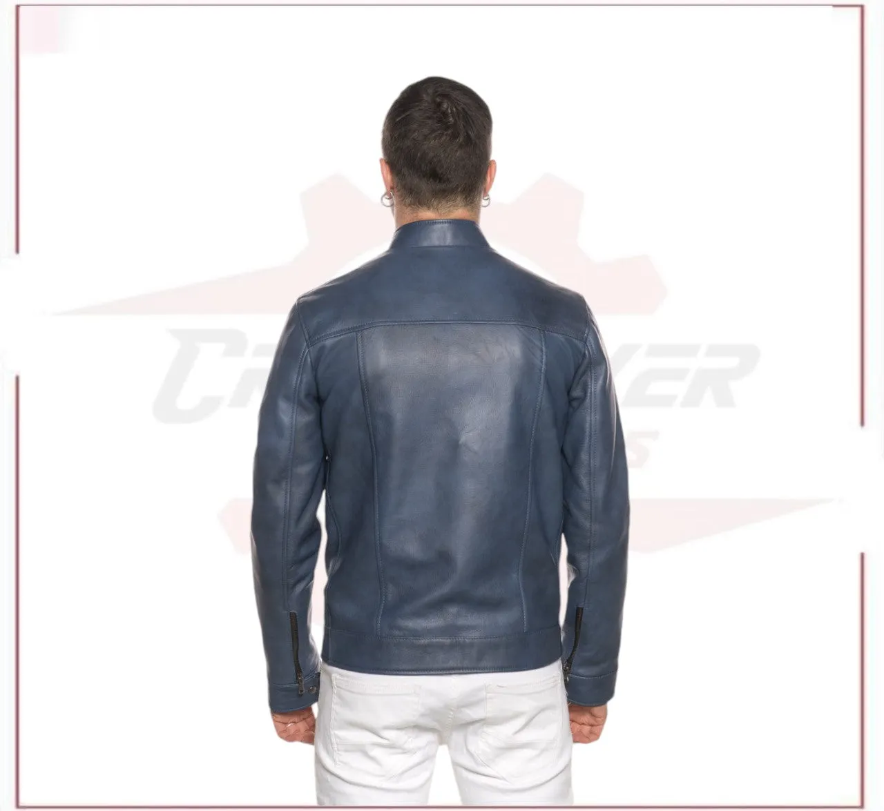 Men’s Blue jacket in genuine leather