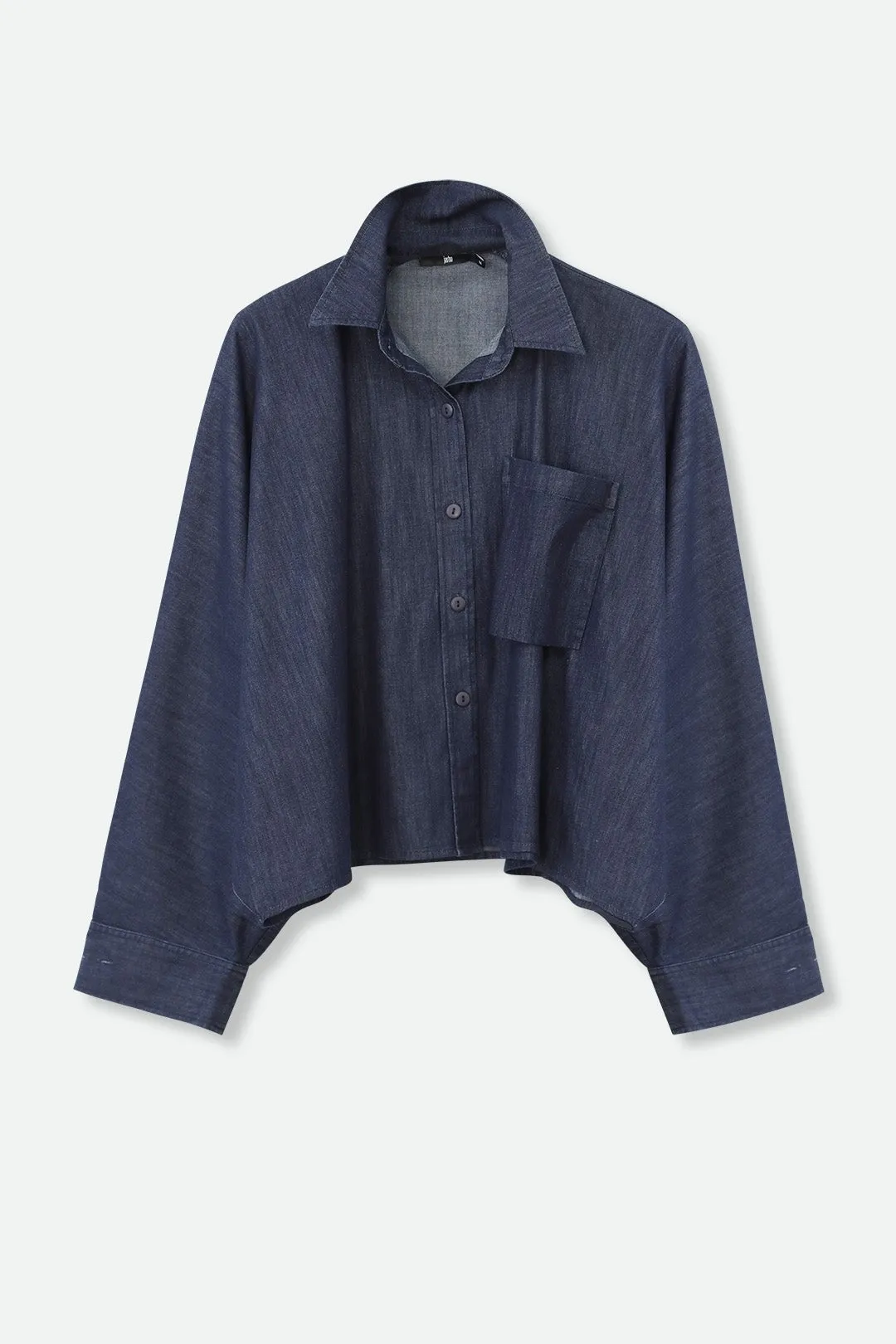 OPHELIA OVERSIZED DOLMAN SHIRT IN ITALIAN LIGHTWEIGHT DENIM