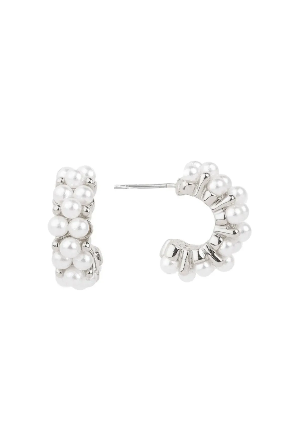 Pearl Embellished Hoop Earrings