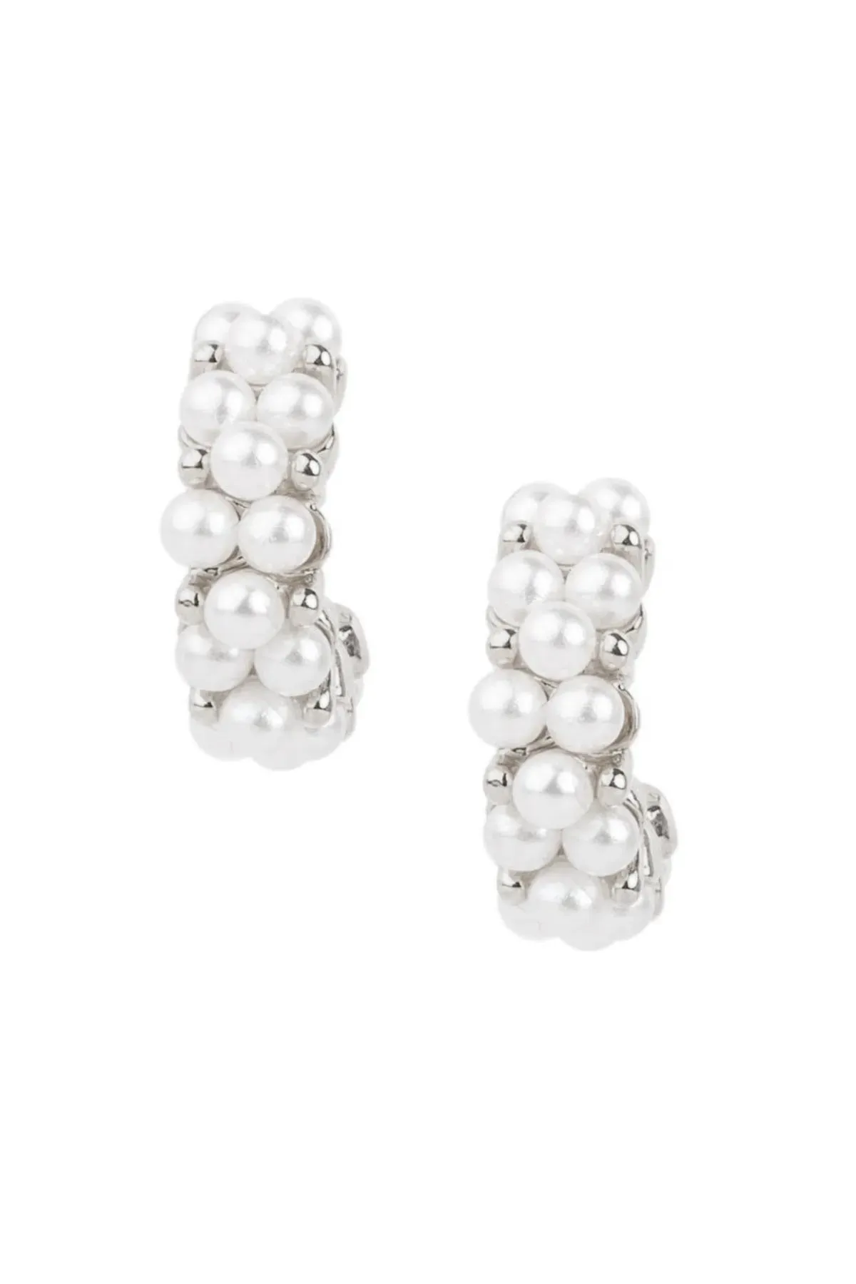 Pearl Embellished Hoop Earrings