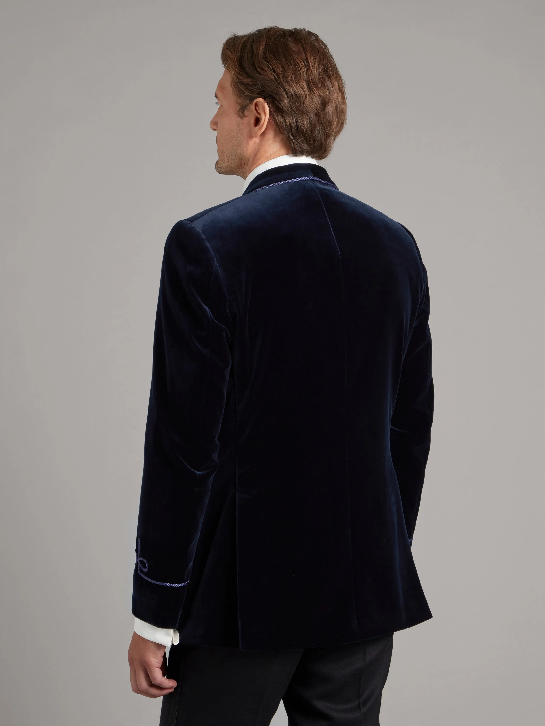 Pembroke Smoking Jacket - Navy Velvet