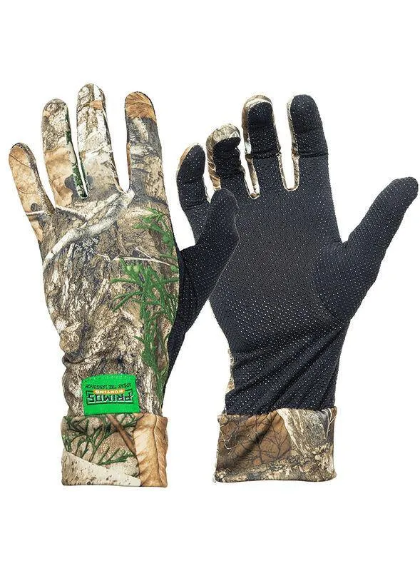 Primos Stretch-Fit Camo Gloves - Realtree Edge