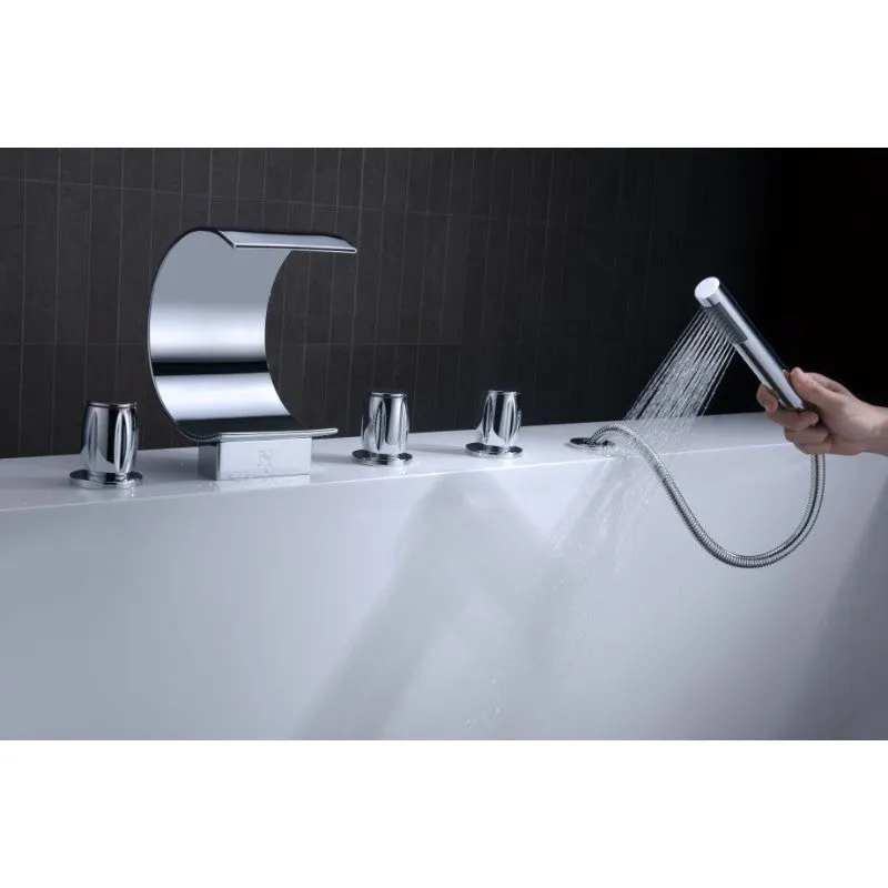 Ribbon Roman Tub Filler Faucet in Chrome