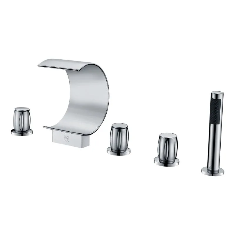 Ribbon Roman Tub Filler Faucet in Chrome