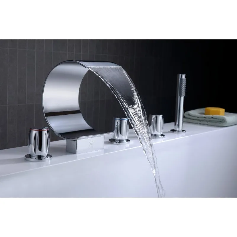 Ribbon Roman Tub Filler Faucet in Chrome