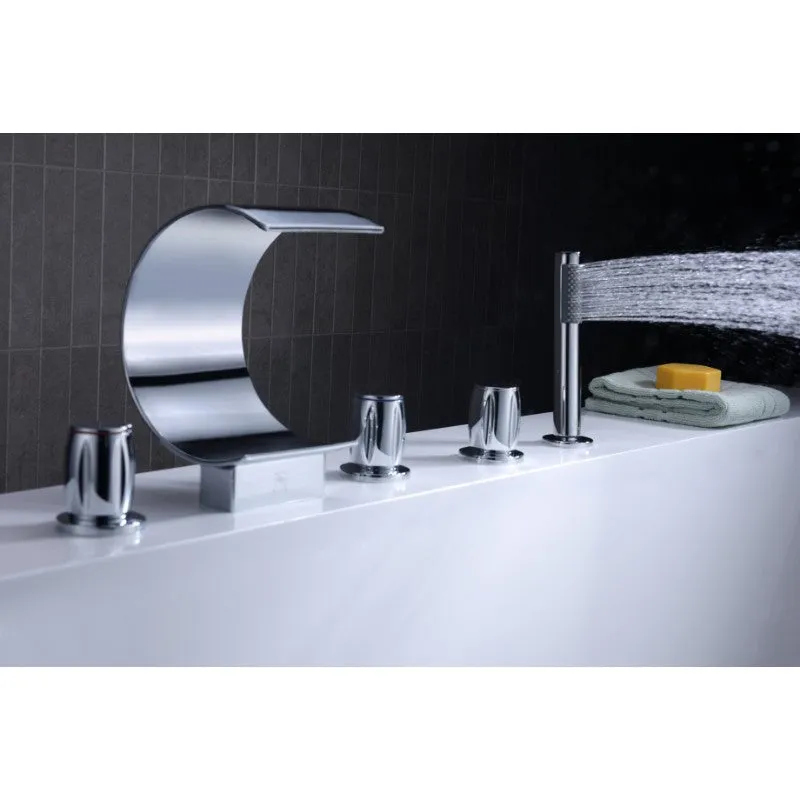 Ribbon Roman Tub Filler Faucet in Chrome