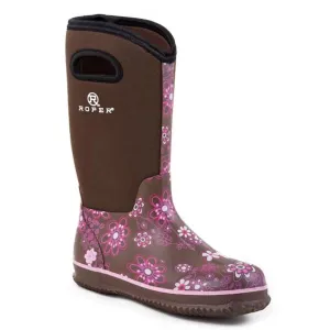 Roper Barnyard Floral (Pink) - Women's Work Rain Boot